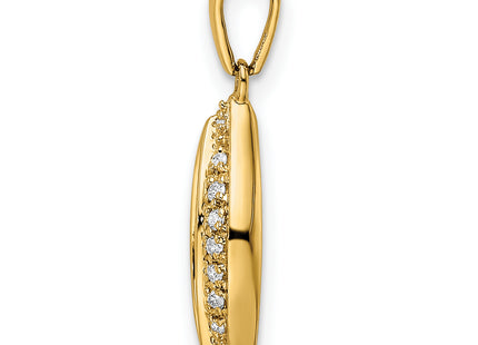 14K Family Jewelry Genuine Stone & Diamond Set Pendant, 21 x 8mm
