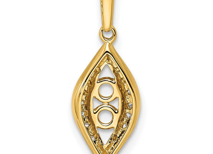 14K gold diamond family pendant, synthetic stone, further view