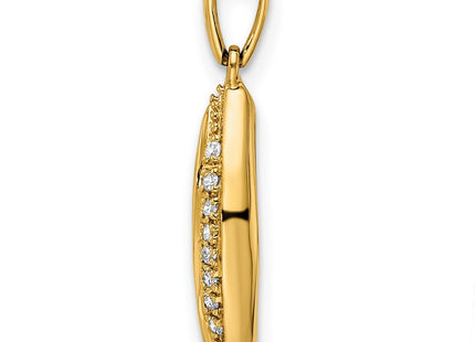 14K gold diamond family pendant, synthetic stone, another view