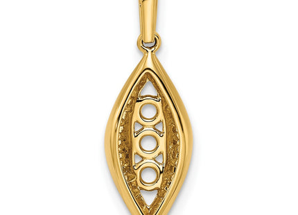 14K gold diamond family pendant, synthetic stone, further view