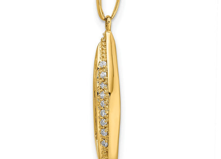 14K gold diamond family pendant, synthetic stone, another view