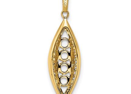 14K gold diamond family pendant, synthetic stone, further view