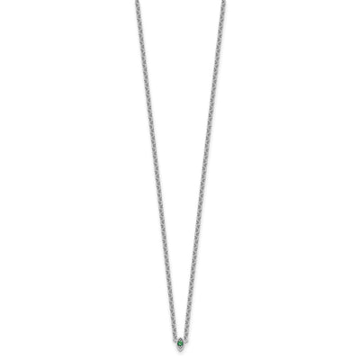 14K White Gold 1 Genuine Birthstone Mother's Necklace