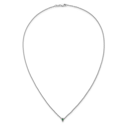 14K White Gold 1 Genuine Birthstone Mother's Necklace