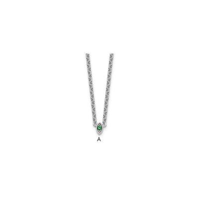 14K White Gold 1 Synthetic Birthstone Mother's Necklace