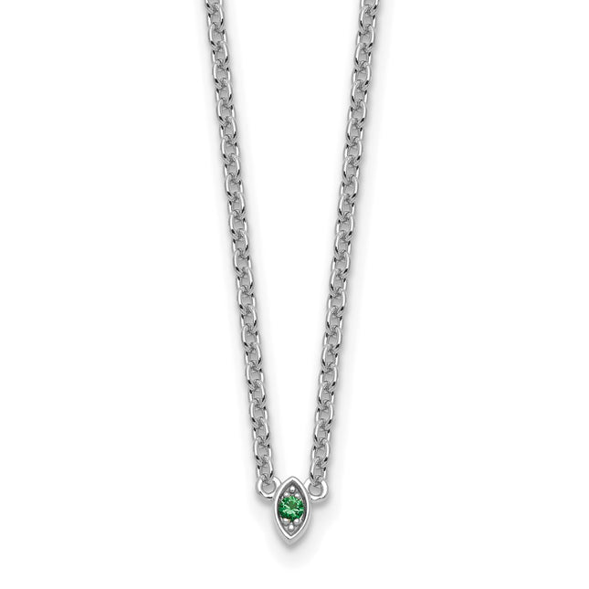 14K white gold birthstone necklace, alternate view