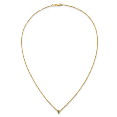 14K 1 Synthetic Birthstone Mother's Necklace