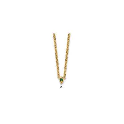 14K 1 Synthetic Birthstone Mother's Necklace