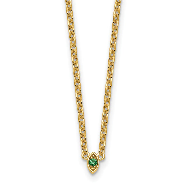 14K gold birthstone necklace, alternate view