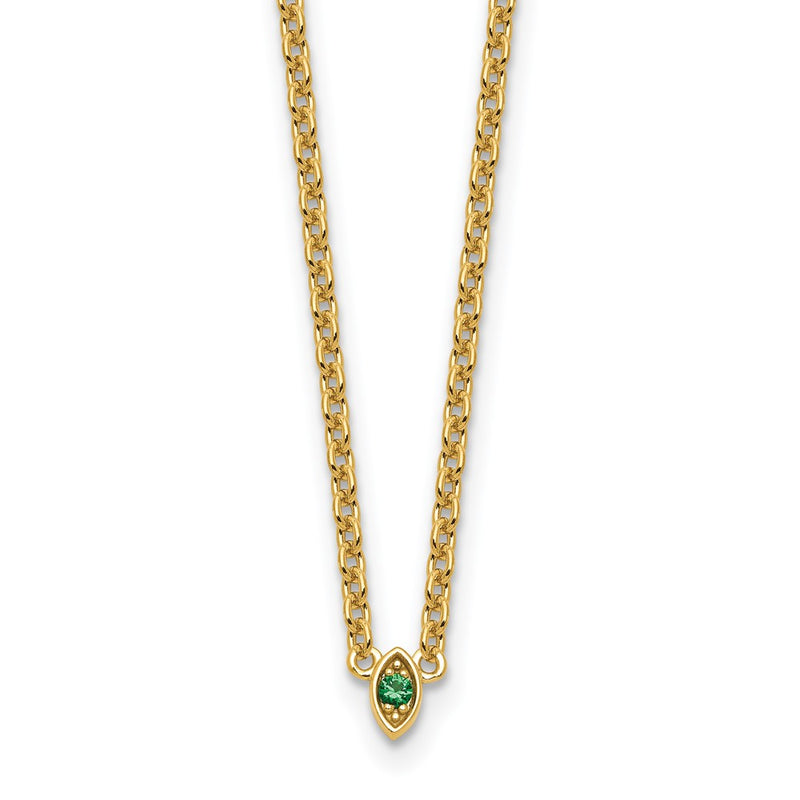 14K gold birthstone necklace, alternate view