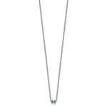 14k White Gold 2 Birthstone Necklace Mounting view 3