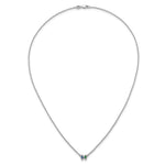 14k White Gold 2 Synthetic Birthstone Mother's Necklace view 5