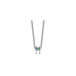 14k White Gold 2 Synthetic Birthstone Mother's Necklace view 1