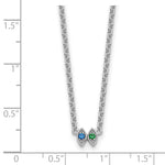 14k White Gold 2 Synthetic Birthstone Mother's Necklace view 6
