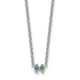 14K White Gold 2 Genuine Birthstone Mother's Necklace