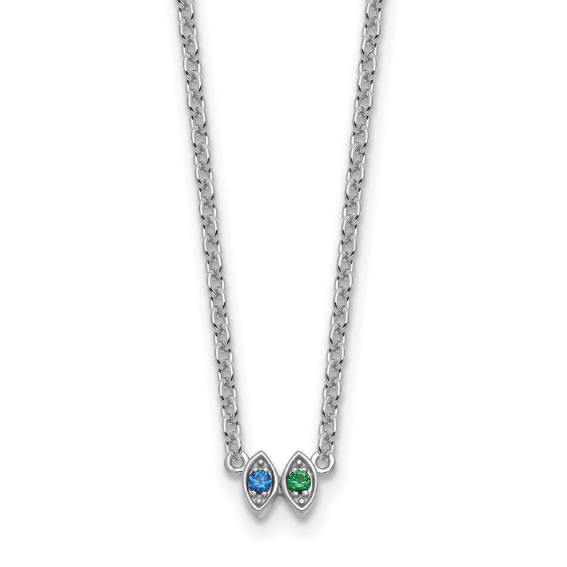 14K white gold birthstone necklace, alternate view