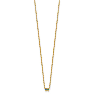 14K 2 Synthetic Birthstone Mother's Necklace