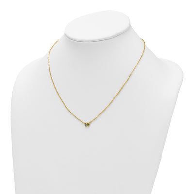 14K 2 Synthetic Birthstone Mother's Necklace