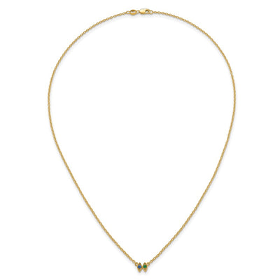 14K 2 Synthetic Birthstone Mother's Necklace