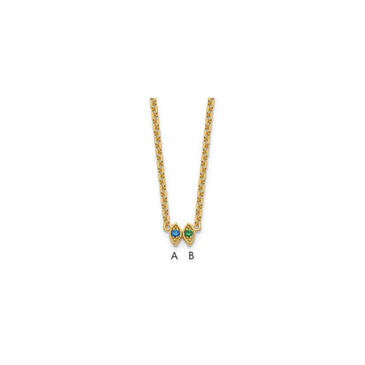 14K 2 Synthetic Birthstone Mother's Necklace