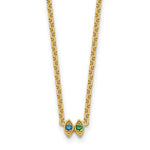 14K 2 Birthstone Mother's Necklace Mounting view 2
