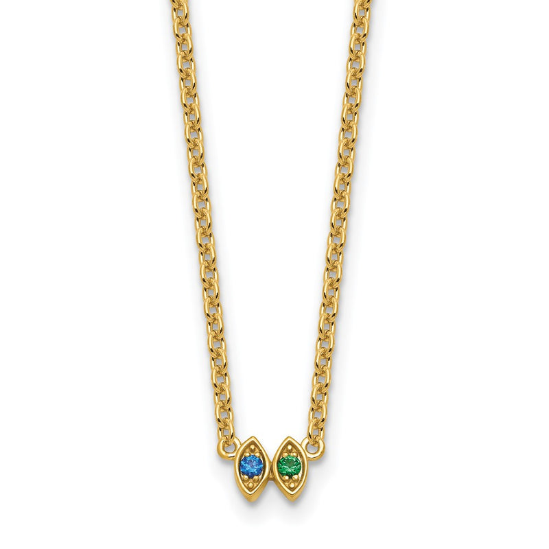 14K gold birthstone necklace, alternate view