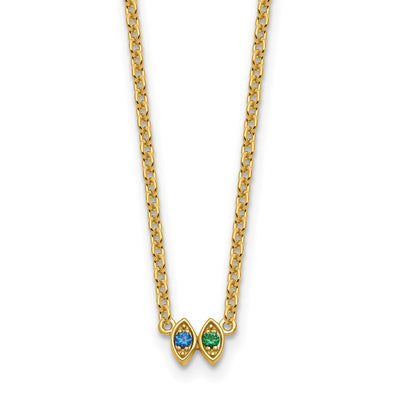 14K 2 Genuine Birthstone Mother's Necklace