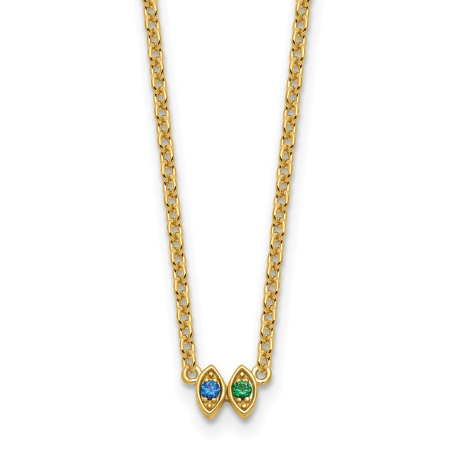 14K gold birthstone necklace, alternate view