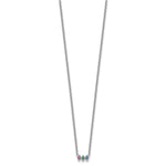 14k White Gold 3 Synthetic Birthstone Mother's Necklace view 3