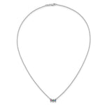 14k White Gold 3 Genuine Birthstone Mother's Necklace view 5
