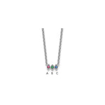14k White Gold 3 Birthstone Mother's Necklace Mounting view 1