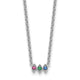 14K White Gold 3 Birthstone Mother's Necklace Mounting