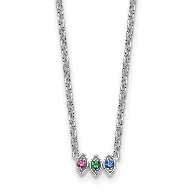 14K white gold birthstone necklace, alternate view