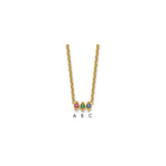 14k 3 Genuine Birthstone Mother's Necklace view 1