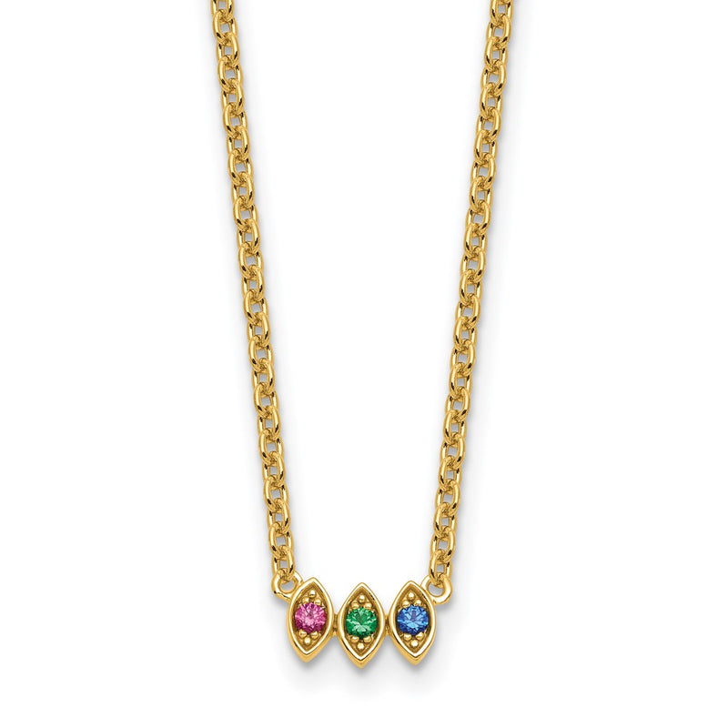 14K gold birthstone necklace, alternate view