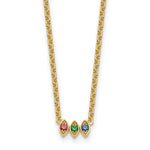 14k 3 Genuine Birthstone Mother's Necklace view 2