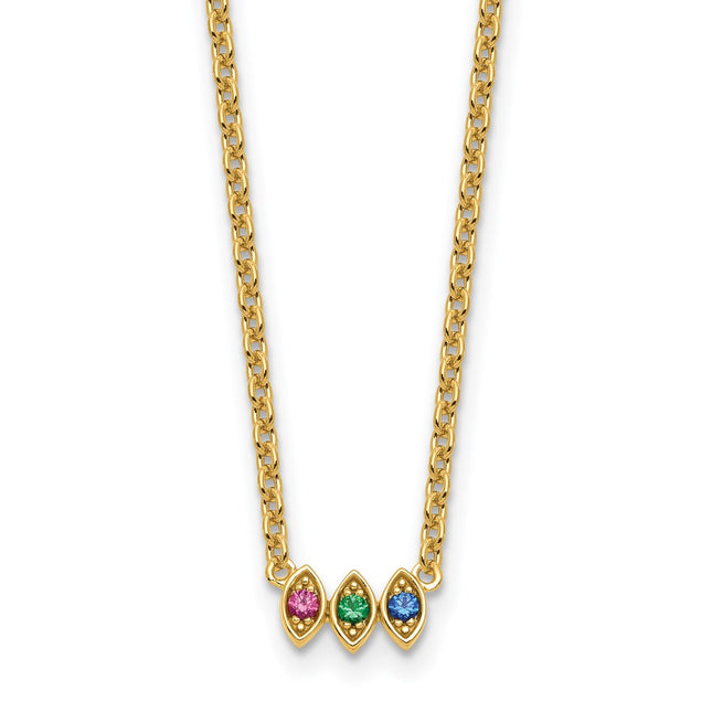 14K gold birthstone necklace, alternate view