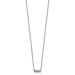 14k White Gold 4 Genuine Birthstone Mother's Necklace view 3