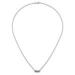 14k White Gold 4 Genuine Birthstone Mother's Necklace view 5