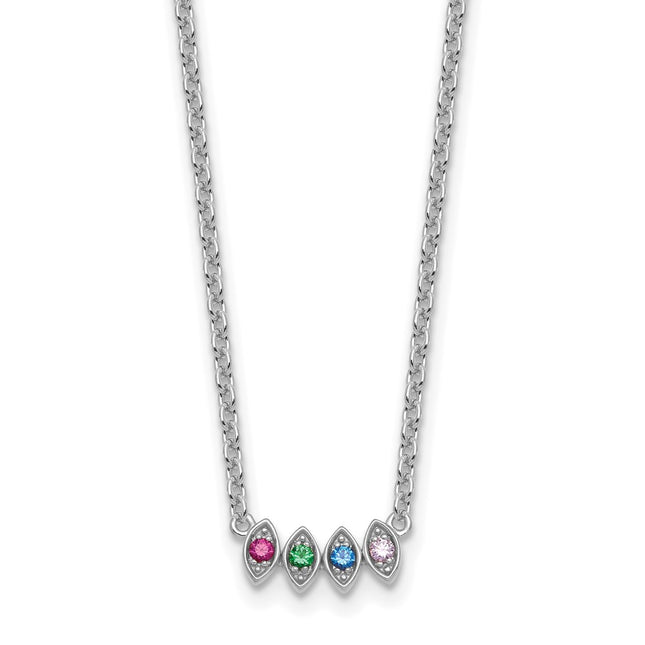 14K white gold birthstone necklace, alternate view
