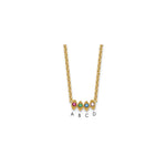 14k 4 Synthetic Birthstone Mother's Necklace view 1