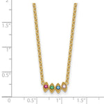 14k 4 Birthstone Mother's Necklace Mounting view 6