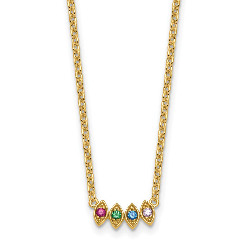 14K gold birthstone necklace, alternate view