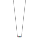 14k White Gold 5 Synthetic Birthstone Mother's Necklace view 3