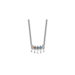 14k White Gold 5 Synthetic Birthstone Mother's Necklace view 1