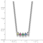 14k White Gold 5 Birthstone Mother's Necklace Mounting view 6
