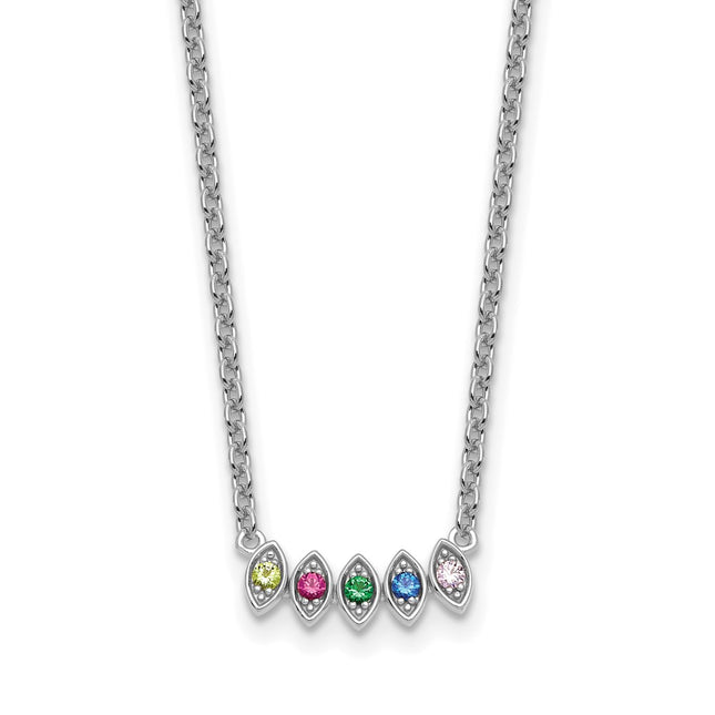 14K white gold birthstone necklace, alternate view