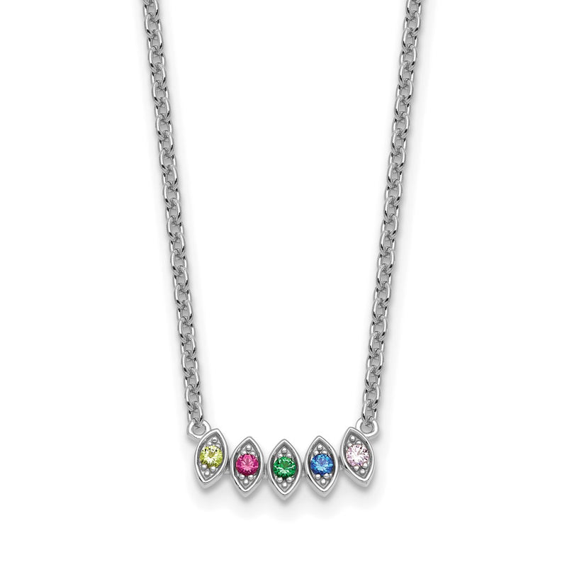 14K white gold birthstone necklace, alternate view
