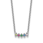 14k White Gold 5 Genuine Birthstone Mother's Necklace view 2