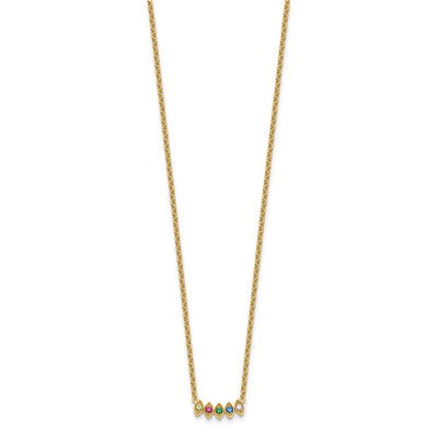 14K 5 Genuine Birthstone Mother's Necklace